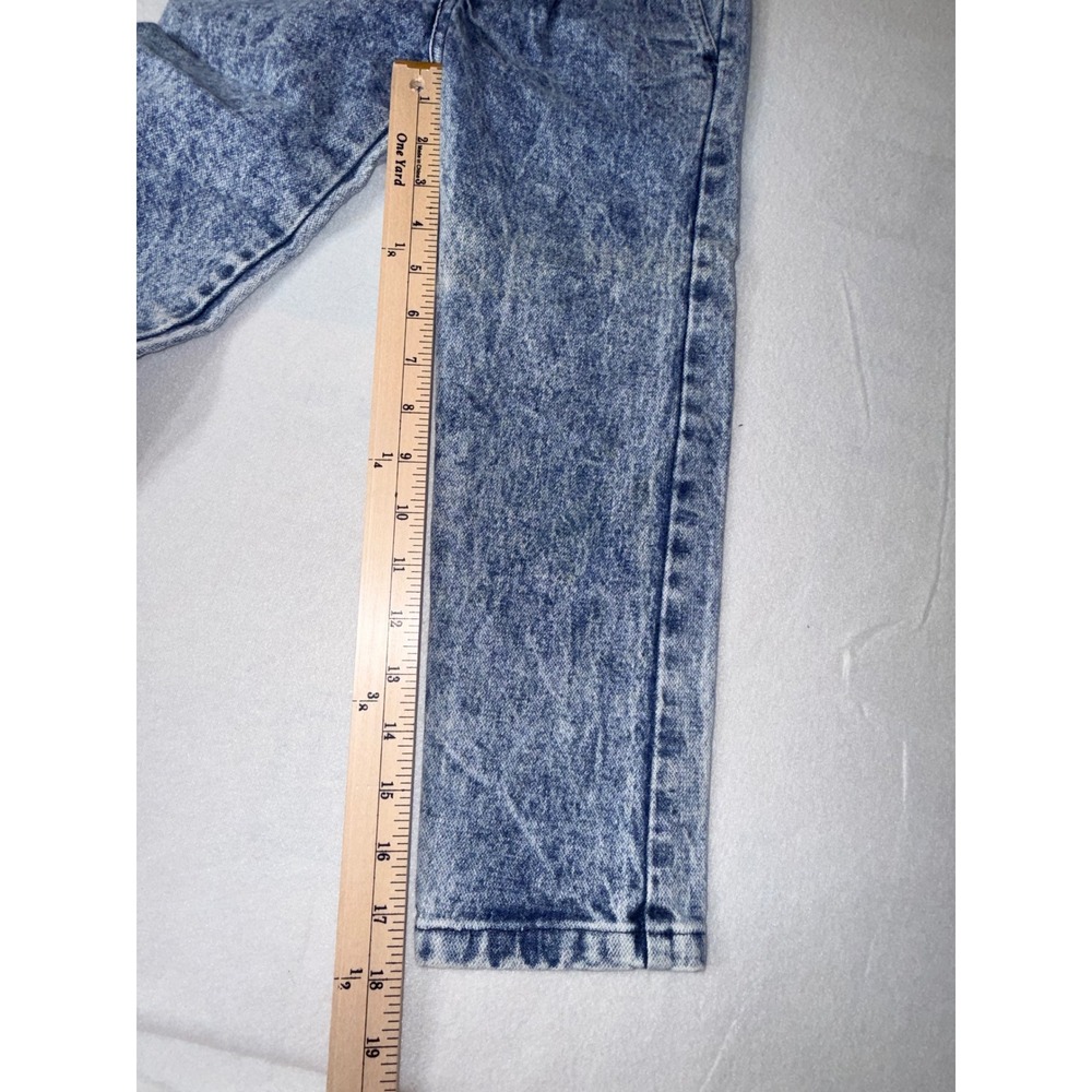 Acid Wash Jeans Girls Size 6 Blue  Pleated High Waist - Picture 8 of 11